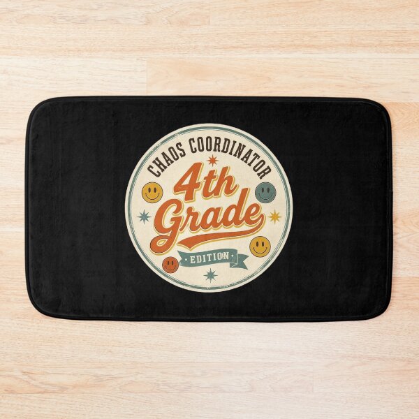 Item preview, Retro Chaos Coordinator 4th Grade Teacher Smiley Badge T Shirts designed and sold by FestivityFinds.