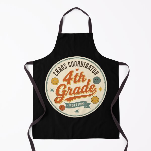 Item preview, Retro Chaos Coordinator 4th Grade Teacher Smiley Badge T Shirts designed and sold by FestivityFinds.