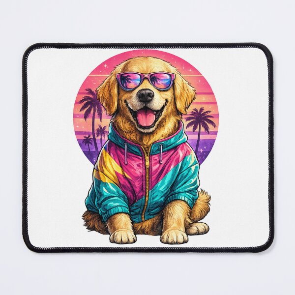 Item preview, Retro Vaporwave Golden Retriever designed and sold by VerdePegajoso.