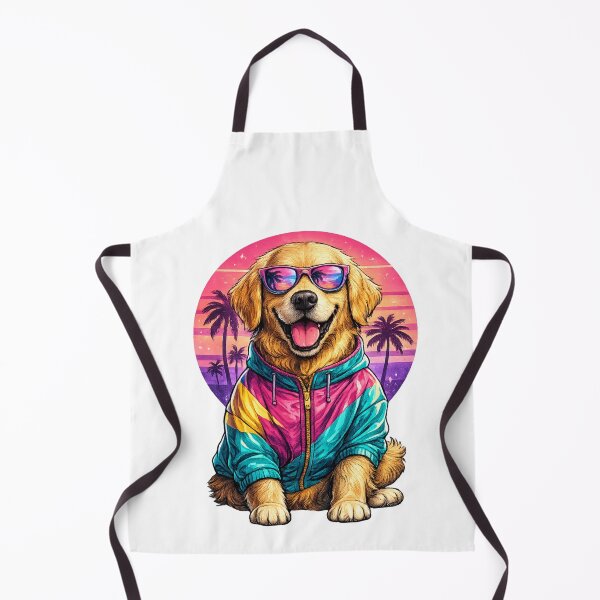 Item preview, Retro Vaporwave Golden Retriever designed and sold by VerdePegajoso.