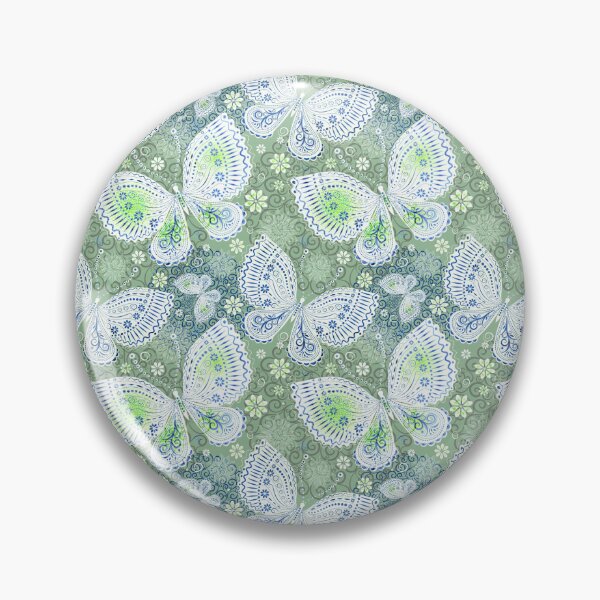 Item preview, Ornate White and Blue Butterfly Seamless Pattern designed and sold by IvanaIka.