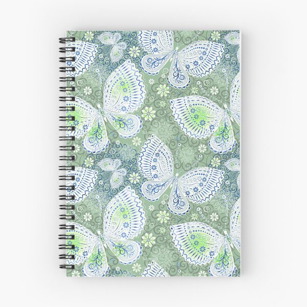 Item preview, Ornate White and Blue Butterfly Seamless Pattern designed and sold by IvanaIka.