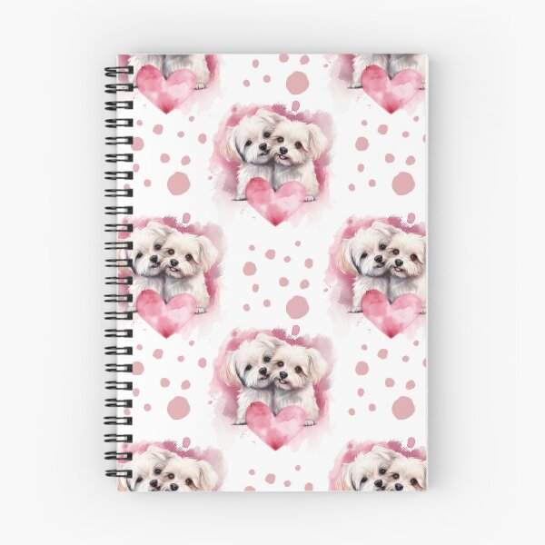 Item preview, Maltese Love Watercolor Hearts – Seamless Dog Pattern designed and sold by Ginetta0815.
