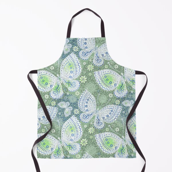 Item preview, Ornate White and Blue Butterfly Seamless Pattern designed and sold by IvanaIka.