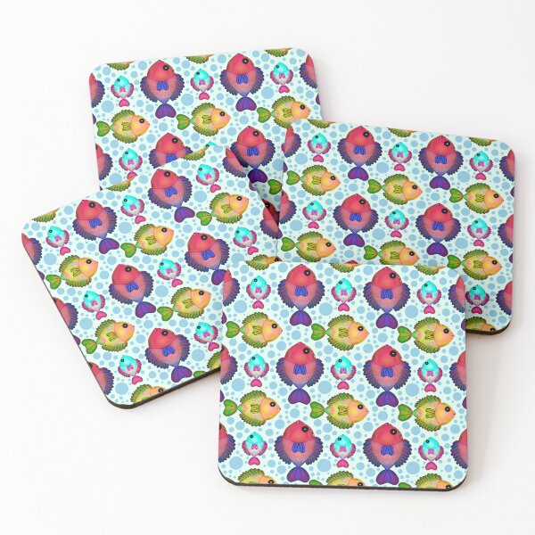 Item preview, Colorful Tropical Fish Pattern  | Neon Aquarium Seamless Ocean Print | Cute Marine Life Illustration designed and sold by HopeAndHustle.