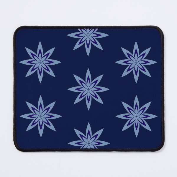 Item preview, Blue Ice Crystal Geometric Flower – Minimalist Winter Mosaic Art designed and sold by Jyoti-Quotes.