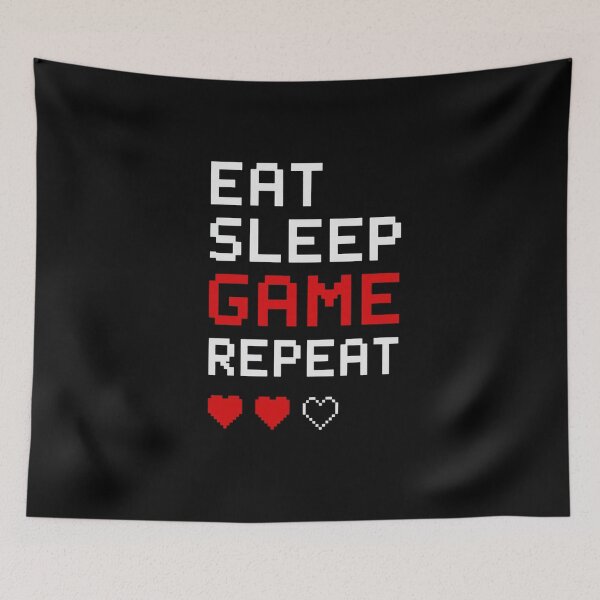 Item preview, Eat Sleep Game Repeat Pixel Art designed and sold by Pixelarry.