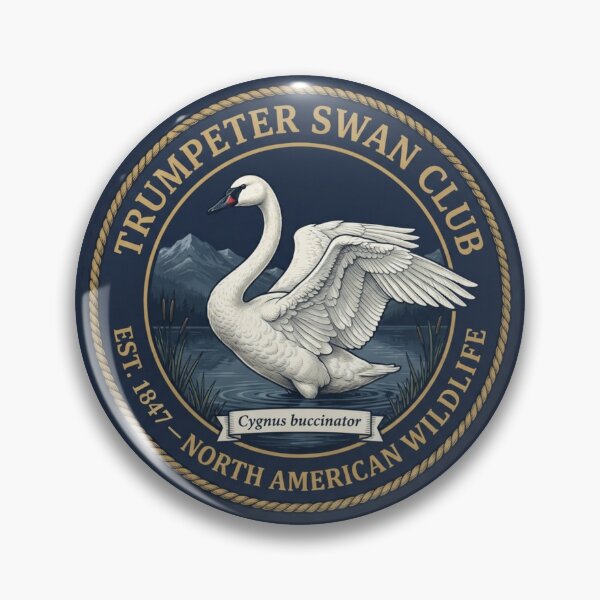 Item preview, Trumpeter Swan Club Vintage Badge North American Wildlife designed and sold by CalmCapy Co.