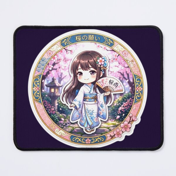 Item preview, Japanese Kimono Girl Sakura Cherry blossom Sticker designed and sold by zenithdecalco.