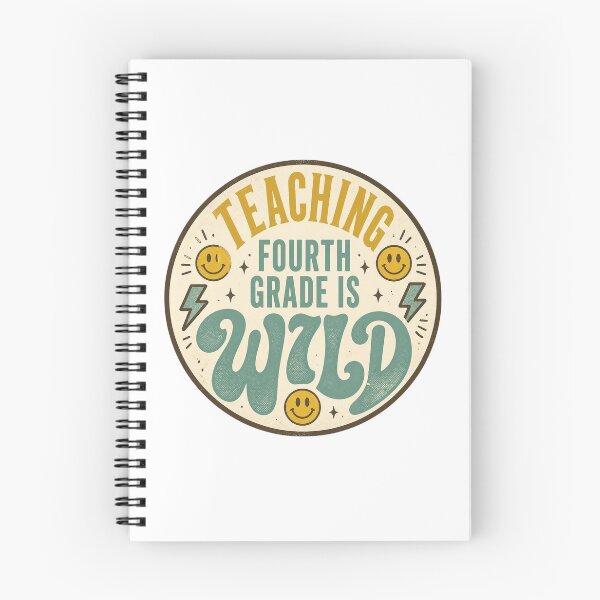 Item preview, Retro Teaching Fourth Grade Is Wild Smiley Lightning Badge T Shirts designed and sold by FestivityFinds.