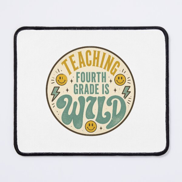 Item preview, Retro Teaching Fourth Grade Is Wild Smiley Lightning Badge T Shirts designed and sold by FestivityFinds.