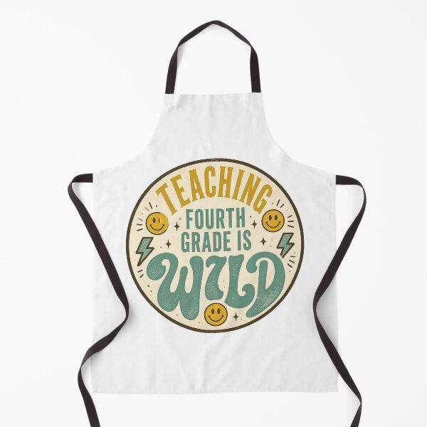 Item preview, Retro Teaching Fourth Grade Is Wild Smiley Lightning Badge T Shirts designed and sold by FestivityFinds.