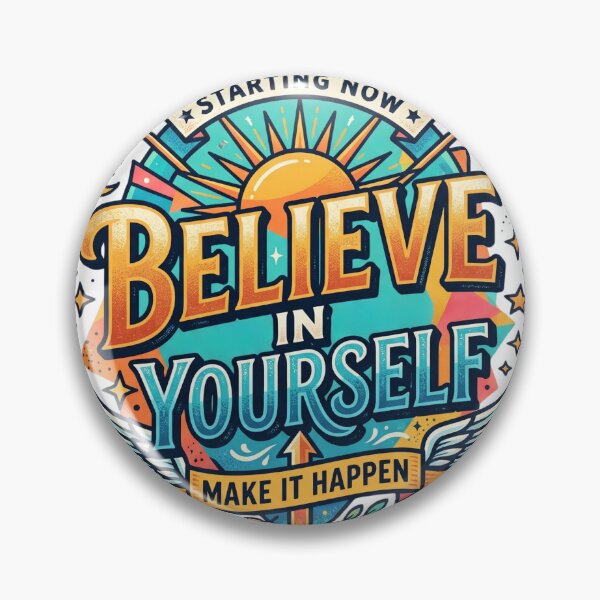 Item preview, Believe In Yourself Retro Motivational Typography Art designed and sold by rich-moda.