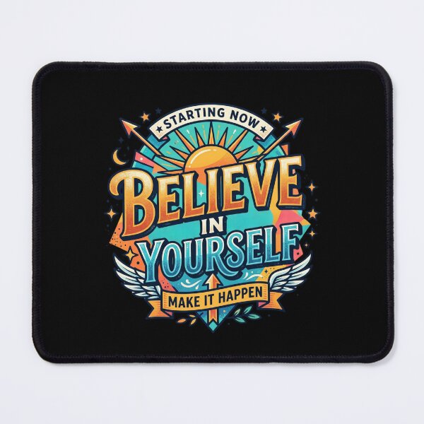 Item preview, Believe In Yourself Retro Motivational Typography Art designed and sold by rich-moda.