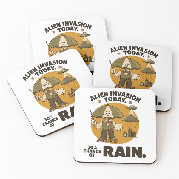 Item preview, Alien Invasion Rain Forecast Mascot designed and sold by ANALOG MISCHIEF.