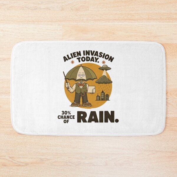 Item preview, Alien Invasion Rain Forecast Mascot designed and sold by ANALOG MISCHIEF.