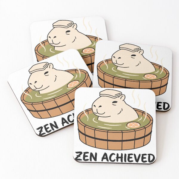 Item preview, Zen Achieved / Onsen Capybara designed and sold by Yos-Design-Stoa.
