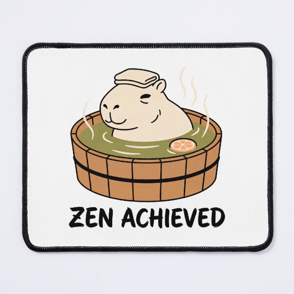 Item preview, Zen Achieved / Onsen Capybara designed and sold by Yos-Design-Stoa.