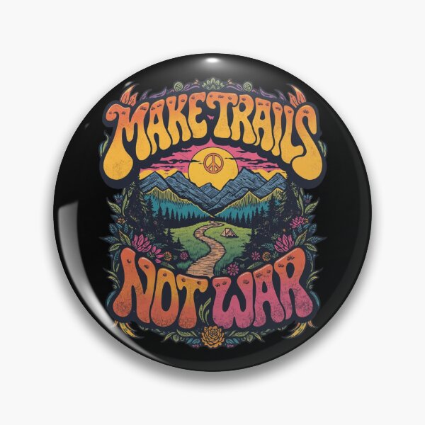 Item preview, Make Trails Not War Retro Psychedelic  Art designed and sold by Skyrocketz.