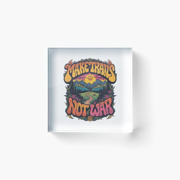 Item preview, Make Trails Not War Retro Psychedelic  Art designed and sold by Skyrocketz.