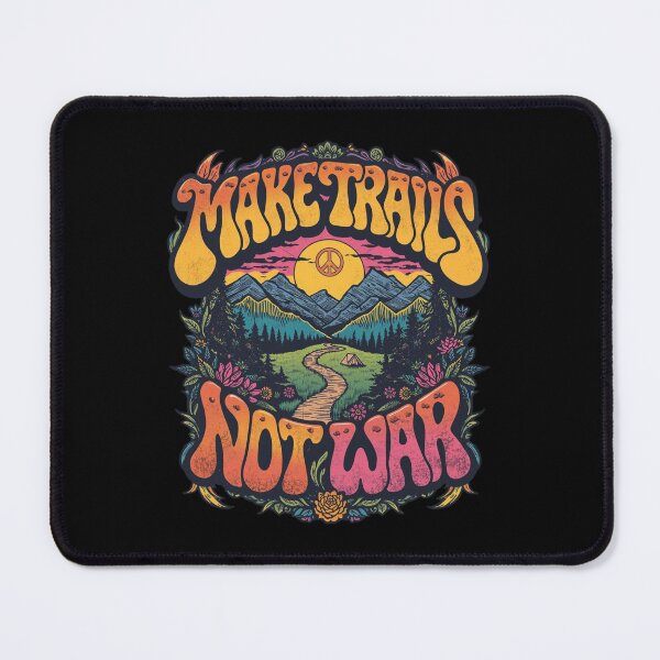 Item preview, Make Trails Not War Retro Psychedelic  Art designed and sold by Skyrocketz.