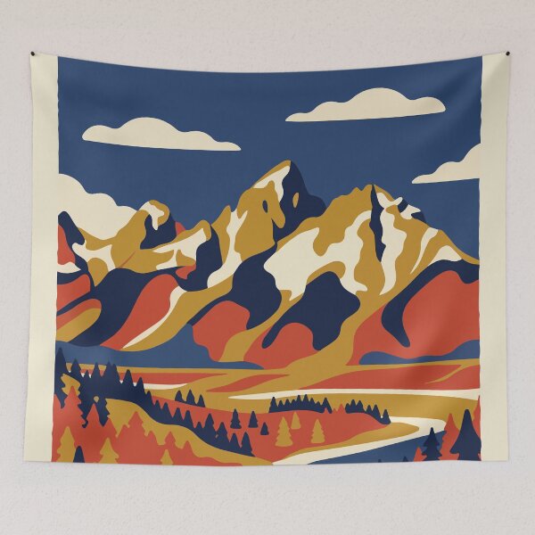Item preview, Grand Teton National Park USA Travel Vintage designed and sold by RareDeerArt.