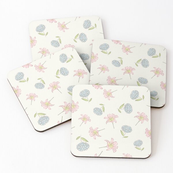 Item preview, Lilies and hydrangeas seamless pattern designed and sold by Yellowduckstudio.
