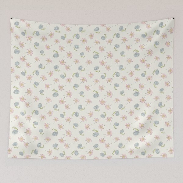 Item preview, Lilies and hydrangeas seamless pattern designed and sold by Yellowduckstudio.