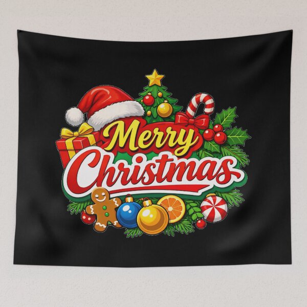 Item preview,  Merry Christmas Holiday Santa Hat Festive Ornaments designed and sold by DeliaDesignsCo.