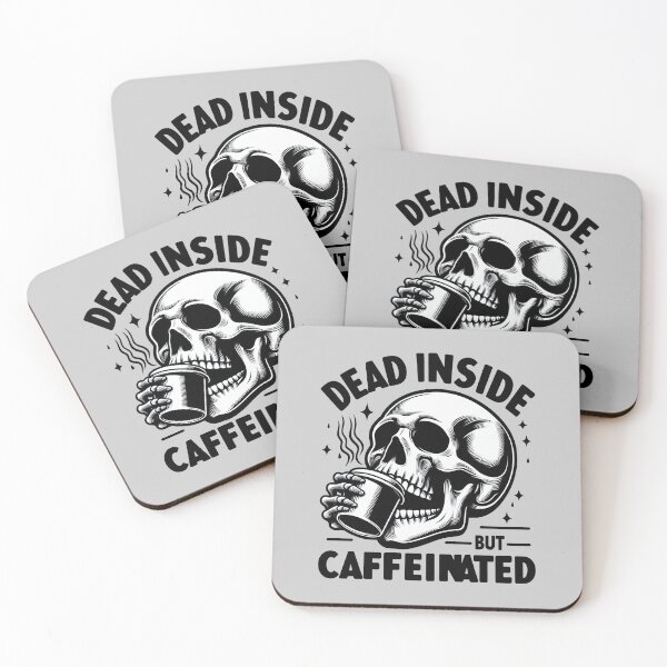 Item preview, Dead Inside But Caffeinated Funny Skeleton Mug designed and sold by Nadiename.
