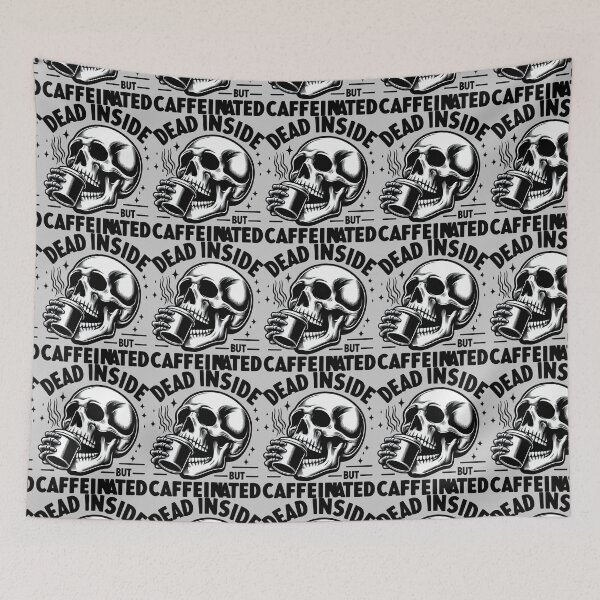 Item preview, Dead Inside But Caffeinated Funny Skeleton Mug designed and sold by Nadiename.