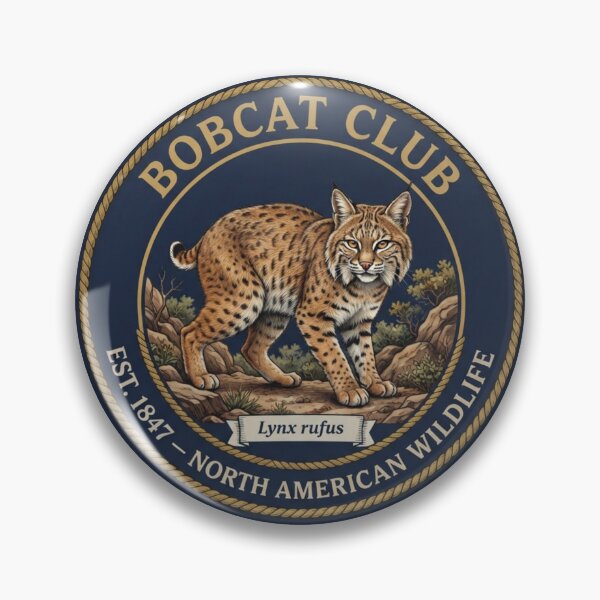 Item preview, Bobcat Club Vintage Badge North American Wildlife designed and sold by CalmCapy Co.