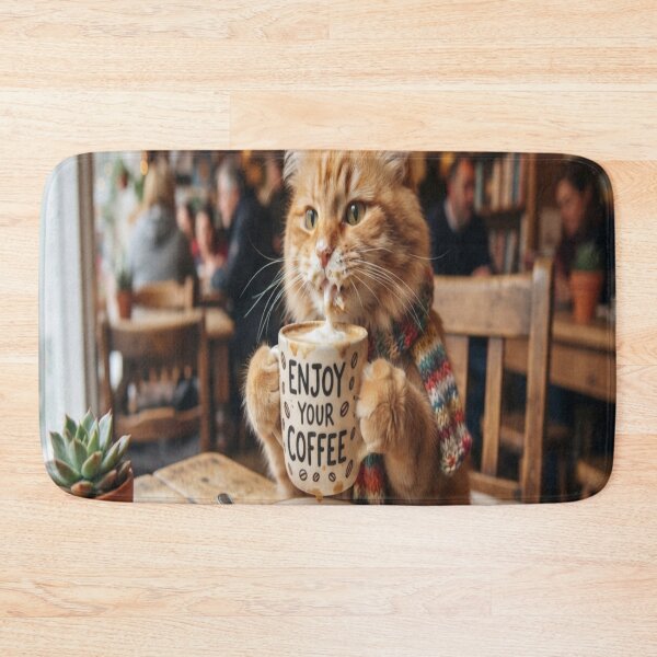 Item preview, cat drink coffe designed and sold by JMAVILA ART.