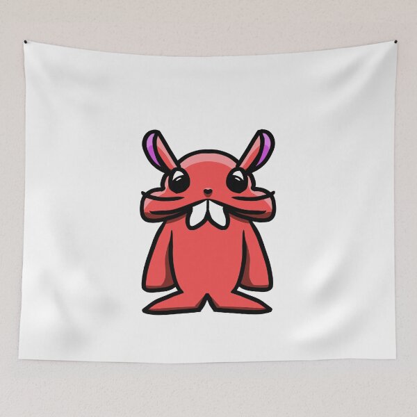 Item preview, Cute Red Bunny with Big Buck Teeth – Kawaii Sticker Art designed and sold by davidmalec.