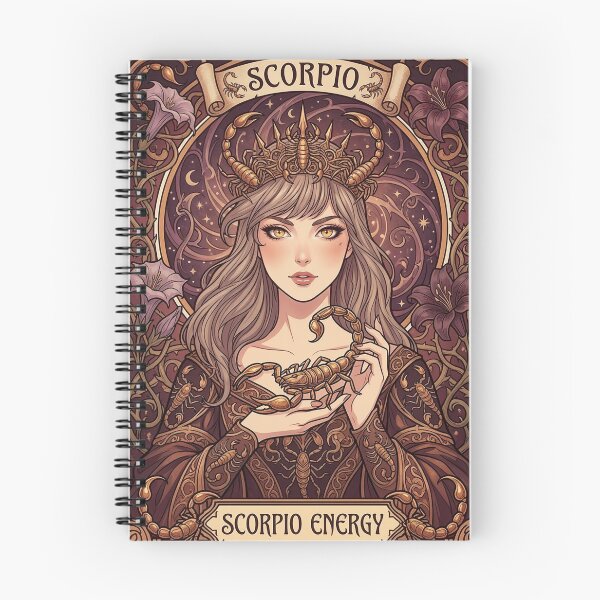 Item preview, Scorpio Energy Art Nouveau Anime Zodiac – Mystic Scorpion Crown Fantasy Illustration designed and sold by RSDigitalPrintDesign.