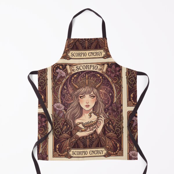 Item preview, Scorpio Energy Art Nouveau Anime Zodiac – Mystic Scorpion Crown Fantasy Illustration designed and sold by RSDigitalPrintDesign.