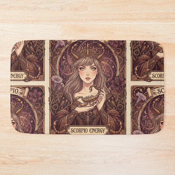 Item preview, Scorpio Energy Art Nouveau Anime Zodiac – Mystic Scorpion Crown Fantasy Illustration designed and sold by RSDigitalPrintDesign.