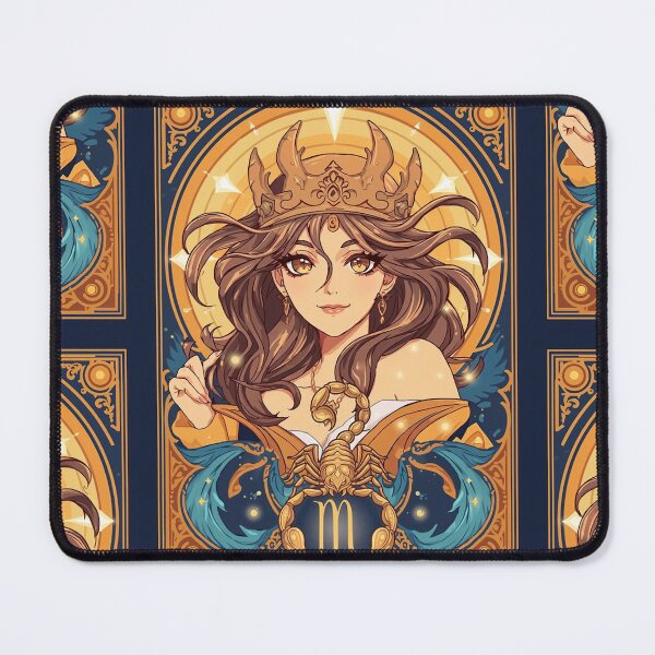 Item preview, Scorpio Energy Art Nouveau Anime Zodiac – Mystic Scorpion Crown Fantasy Illustration designed and sold by RSDigitalPrintDesign.