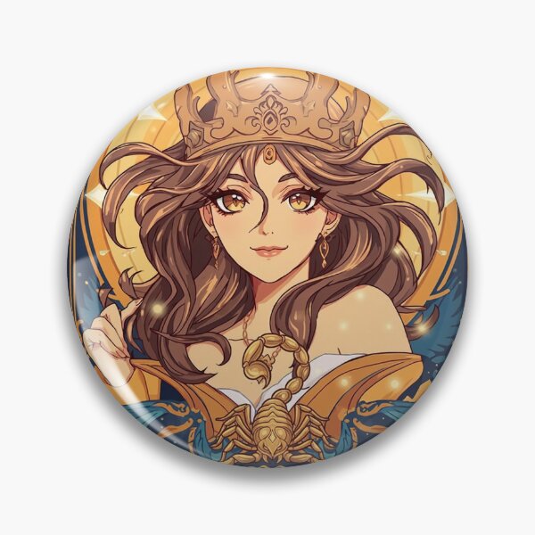 Item preview, Scorpio Energy Art Nouveau Anime Zodiac – Mystic Scorpion Crown Fantasy Illustration designed and sold by RSDigitalPrintDesign.
