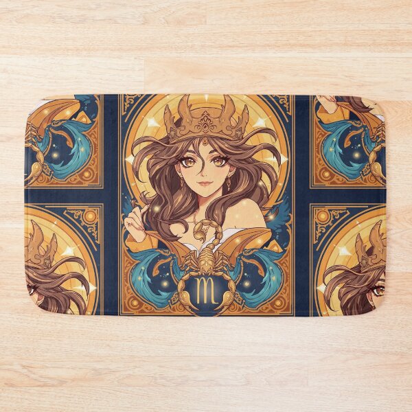 Item preview, Scorpio Energy Art Nouveau Anime Zodiac – Mystic Scorpion Crown Fantasy Illustration designed and sold by RSDigitalPrintDesign.