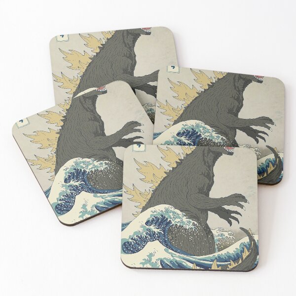 Item preview, Poster Godzilla Ukiyo-e The Great Wave Kaiju Art designed and sold by jeangodeman.