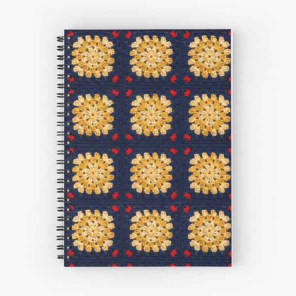 Item preview, Golden Star Crochet Square Navy Blue Red designed and sold by LuisWorks.