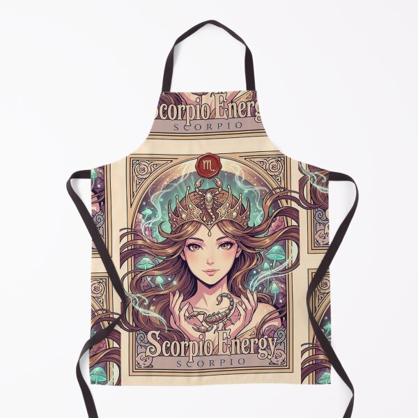 Item preview, Scorpio Energy Art Nouveau Anime Zodiac – Mystic Scorpion Crown Fantasy Illustration designed and sold by RSDigitalPrintDesign.