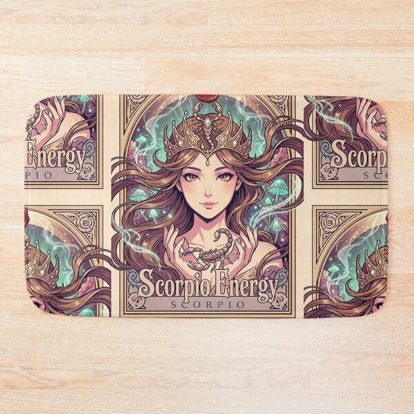 Item preview, Scorpio Energy Art Nouveau Anime Zodiac – Mystic Scorpion Crown Fantasy Illustration designed and sold by RSDigitalPrintDesign.