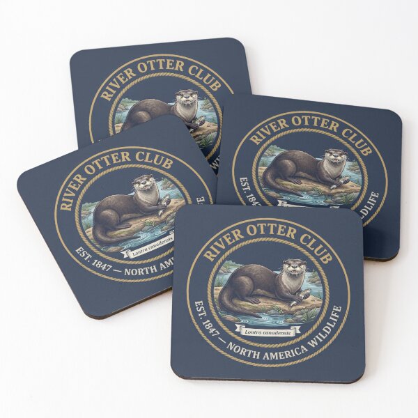 Item preview, River Otter Club Vintage Badge North American Wildlife designed and sold by CalmCapy Co.