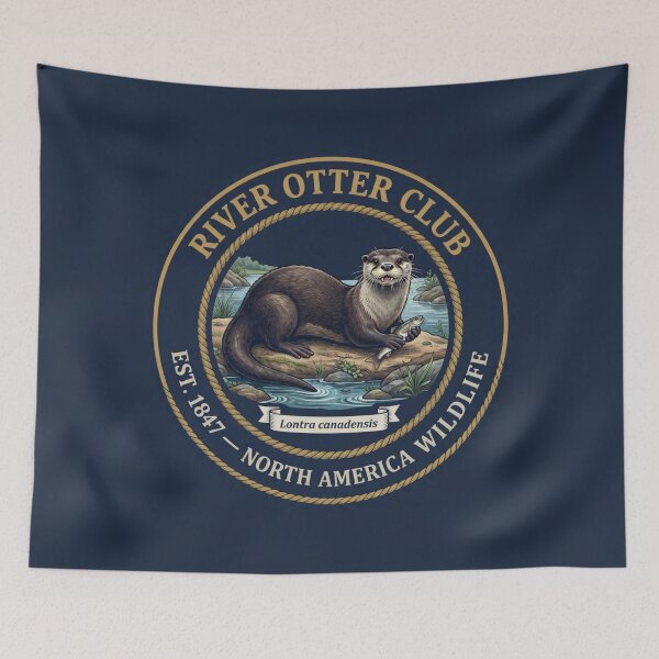 Item preview, River Otter Club Vintage Badge North American Wildlife designed and sold by CalmCapy Co.