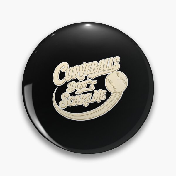 Item preview, Baseball Curveballs Don't Scare Me - Funny Baseball Player Gift | Retro Script Font designed and sold by Uglyandcute.