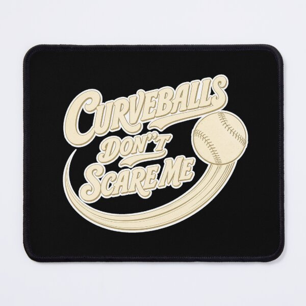 Item preview, Baseball Curveballs Don't Scare Me - Funny Baseball Player Gift | Retro Script Font designed and sold by Uglyandcute.