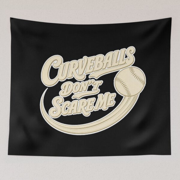 Item preview, Baseball Curveballs Don't Scare Me - Funny Baseball Player Gift | Retro Script Font designed and sold by Uglyandcute.
