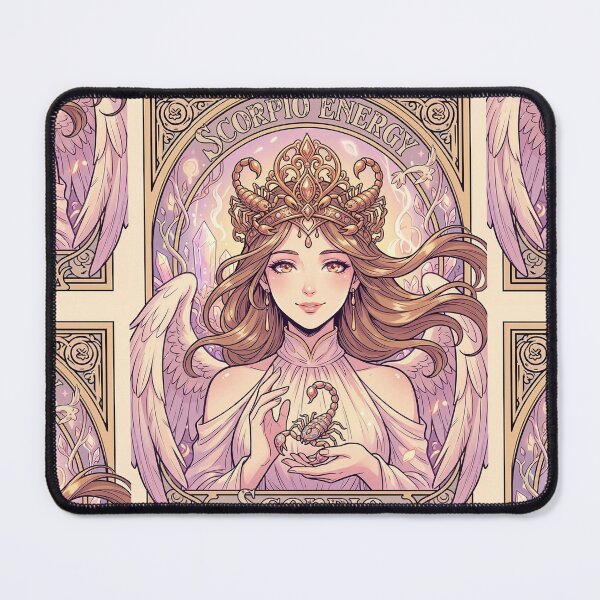 Item preview, Scorpio Energy Art Nouveau Anime Zodiac – Mystic Scorpion Crown Fantasy Illustration designed and sold by RSDigitalPrintDesign.